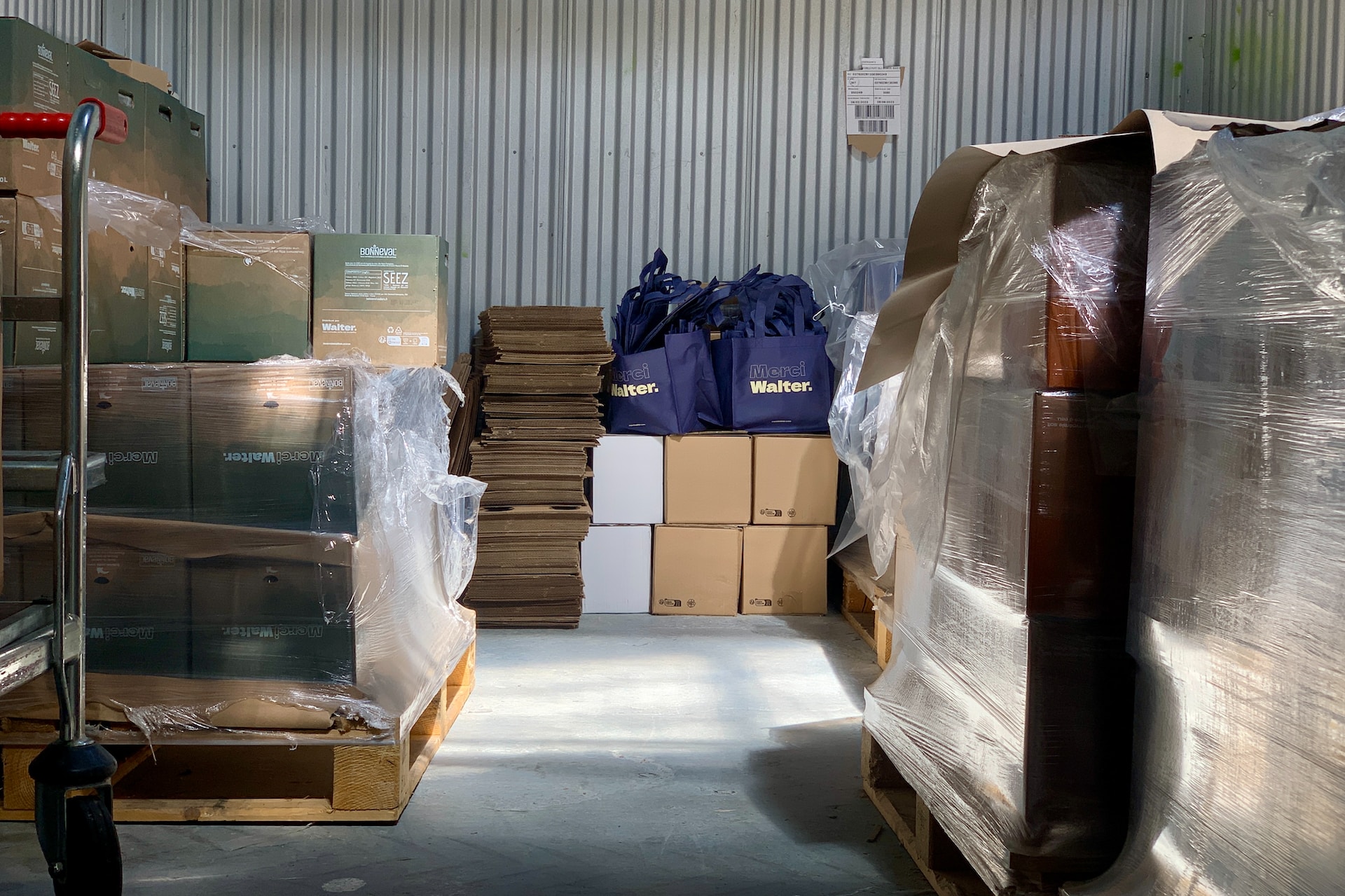 inside a self-storage unit